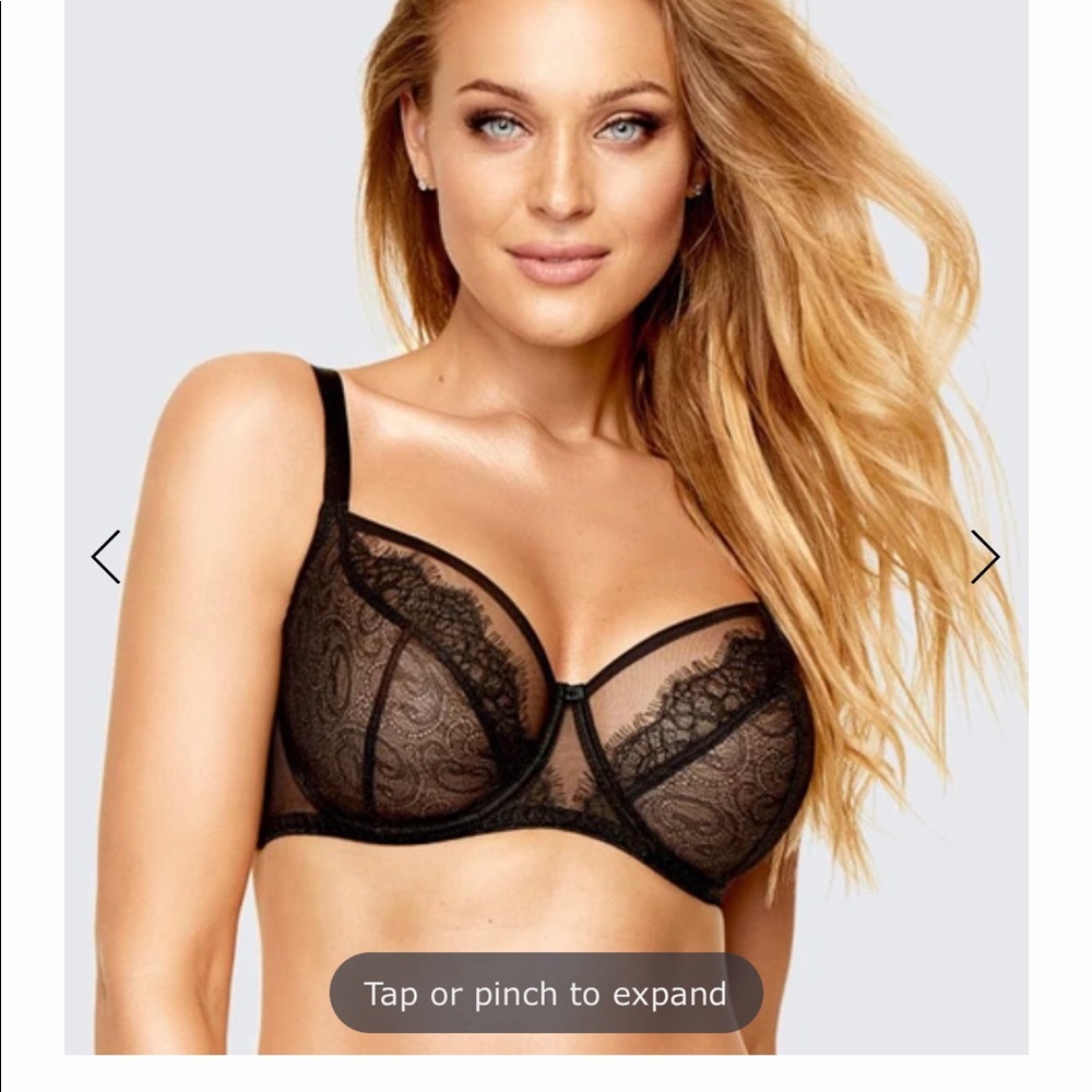 Kinga Nea Balconette Bra Black UK size 30G; US 30I